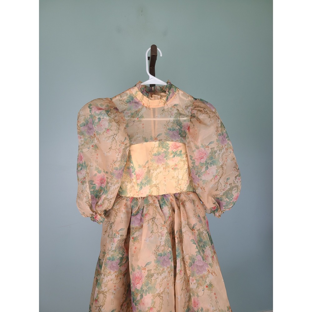 Selkie Sz XXS‎ Royal Puff Mini Dress Floral Cherry Blossom Coquette - Picture 4 of 6